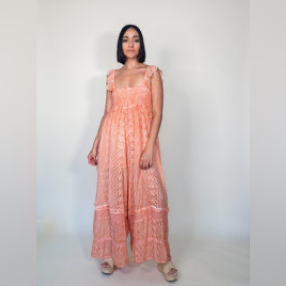 Free People x Barok Eyelet Jumpsuit - Picture 3 of 17